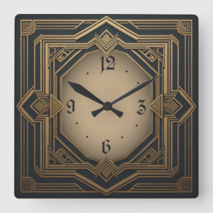 Art Deco Fyrkantig Klocka