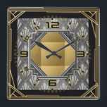 Art Deco Fyrkantig Klocka<br><div class="desc">Underbar och högkvalitativ utformning. Du kommer att kärlek det som andra. Du kan fritt använda den här designen för andra produkter som du gillar eller lägga till text. Tack.</div>