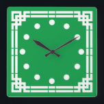 Art Deco Fyrkantig Klocka<br><div class="desc">Art Deco stil klocka. Bakgrunden till färg kan ändras.</div>