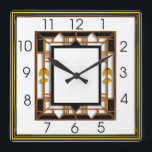 Art Deco Fyrkantig Klocka<br><div class="desc">Underbar klockdesign. Du kommer att kärlek det som andra. Du kan fritt använda den här designen för andra produkter som du gillar eller anpassa och lägga till texten. Följ mig för mer. Tack. Ha en trevlig dag.</div>
