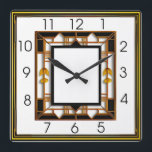 Art Deco Fyrkantig Klocka<br><div class="desc">Underbar klockdesign. Du kommer att kärlek det som andra. Du kan fritt använda den här designen för andra produkter som du gillar eller anpassa och lägga till texten. Följ mig för mer. Tack. Ha en trevlig dag.</div>