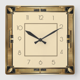 Art Deco Fyrkantig Klocka