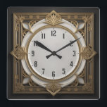 Art Deco Fyrkantig Klocka<br><div class="desc">Underbar klockdesign. Du kommer att kärlek det som andra. Du kan fritt använda den här designen för andra produkter som du gillar eller anpassa och lägga till texten. Följ mig för mer. Tack. Ha en trevlig dag.</div>