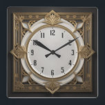 Art Deco Fyrkantig Klocka<br><div class="desc">Underbar klockdesign. Du kommer att kärlek det som andra. Du kan fritt använda den här designen för andra produkter som du gillar eller anpassa och lägga till texten. Följ mig för mer. Tack. Ha en trevlig dag.</div>