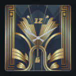 Art Deco Fyrkantig Klocka<br><div class="desc">Underbar klockdesign. Du kommer att kärlek det som andra. Du kan fritt använda den här designen för andra produkter som du gillar eller anpassa och lägga till texten. Följ mig för mer. Tack. Ha en trevlig dag.</div>