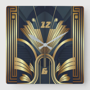 Art Deco Fyrkantig Klocka