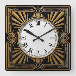 Art Deco Fyrkantig Klocka