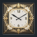 Art Deco Fyrkantig Klocka<br><div class="desc">Underbar klockdesign. Du kommer att kärlek det som andra. Du kan fritt använda den här designen för andra produkter som du gillar eller anpassa och lägga till texten. Följ mig för mer. Tack. Ha en trevlig dag.</div>