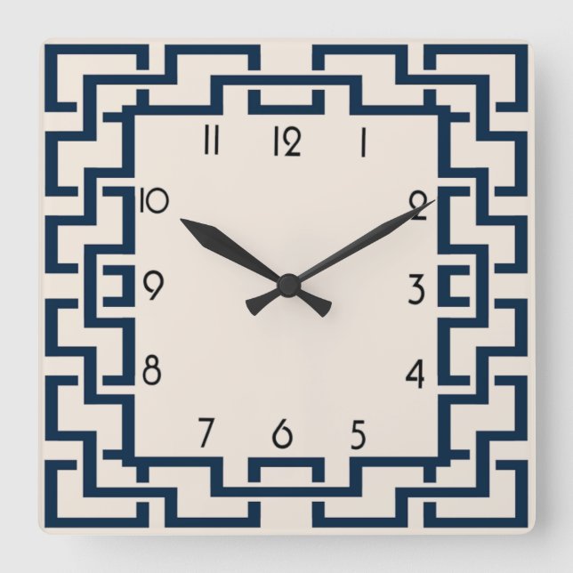 Art Deco Fyrkantig Klocka (Framsida)