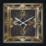 Art Deco Fyrkantig Klocka<br><div class="desc">Underbar klockdesign. Du kommer att kärlek det som andra. Du kan fritt använda den här designen för andra produkter som du gillar eller anpassa och lägga till texten. Följ mig för mer. Tack. Ha en trevlig dag.</div>