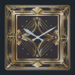 Art Deco Fyrkantig Klocka<br><div class="desc">Underbar klockdesign. Du kommer att kärlek det som andra. Du kan fritt använda den här designen för andra produkter som du gillar eller anpassa och lägga till texten. Följ mig för mer. Tack. Ha en trevlig dag.</div>