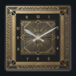Art Deco Fyrkantig Klocka<br><div class="desc">Underbar klockdesign. Du kommer att kärlek det som andra. Du kan fritt använda den här designen för andra produkter som du gillar eller anpassa och lägga till texten. Följ mig för mer. Tack. Ha en trevlig dag.</div>