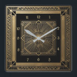 Art Deco Fyrkantig Klocka<br><div class="desc">Underbar klockdesign. Du kommer att kärlek det som andra. Du kan fritt använda den här designen för andra produkter som du gillar eller anpassa och lägga till texten. Följ mig för mer. Tack. Ha en trevlig dag.</div>