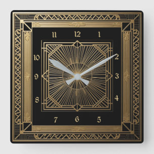 Art Deco Fyrkantig Klocka