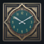 Art Deco Fyrkantig Klocka<br><div class="desc">Underbar klockdesign. Du kommer att kärlek det som andra. Du kan fritt använda den här designen för andra produkter som du gillar eller anpassa och lägga till texten. Följ mig för mer. Tack. Ha en trevlig dag.</div>