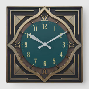 Art Deco Fyrkantig Klocka