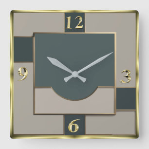 Art Deco Fyrkantig Klocka
