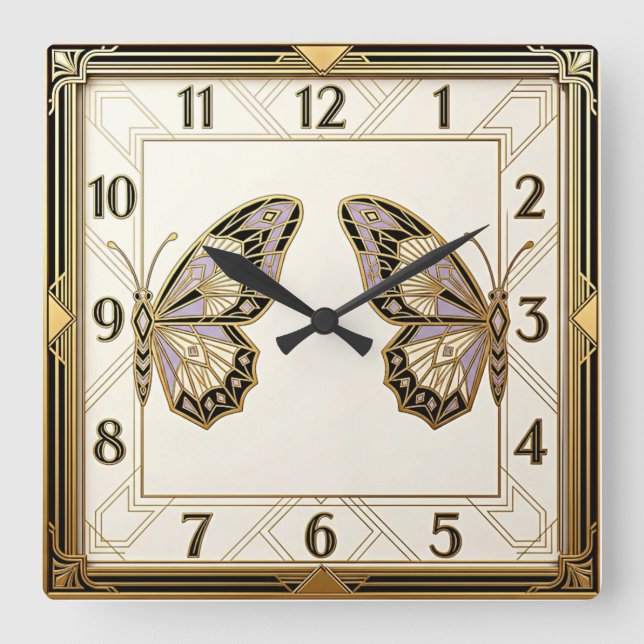 Art Deco Fyrkantig Klocka (Framsida)