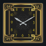 Art Deco Fyrkantig Klocka<br><div class="desc">Underbar klockdesign. Du kommer att kärlek det som andra. Du kan fritt använda den här designen för andra produkter som du gillar eller anpassa och lägga till texten. Följ mig för mer. Tack. Ha en trevlig dag.</div>