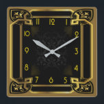 Art Deco Fyrkantig Klocka<br><div class="desc">Underbar klockdesign. Du kommer att kärlek det som andra. Du kan fritt använda den här designen för andra produkter som du gillar eller anpassa och lägga till texten. Följ mig för mer. Tack. Ha en trevlig dag.</div>