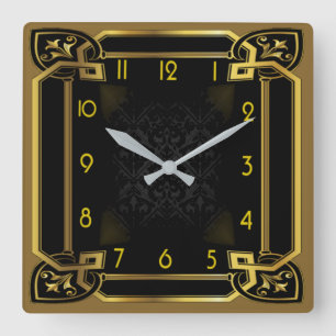 Art Deco Fyrkantig Klocka