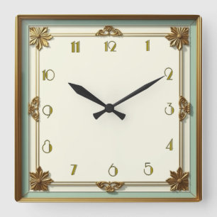 Art Deco Fyrkantig Klocka