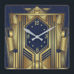 Art Deco Fyrkantig Klocka<br><div class="desc">Underbar klockdesign. Du kommer att kärlek den som andra. Du kan fritt använda den här designen för andra produkter som du gillar eller anpassa och lägga till texten. Följ mig för mer. Tack. Ha en trevlig dag.</div>