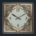Art Deco Fyrkantig Klocka<br><div class="desc">Underbar klockdesign. Du kommer att kärlek det som andra. Du kan fritt använda den här designen för andra produkter som du gillar eller anpassa och lägga till texten. Följ mig för mer. Tack. Ha en trevlig dag.</div>