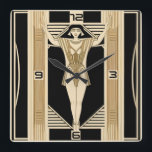 Art Deco Fyrkantig Klocka<br><div class="desc">Underbar klockdesign. Du kommer att kärlek det som andra. Du kan fritt använda den här designen för andra produkter som du gillar eller anpassa och lägga till texten. Följ mig för mer. Tack. Ha en trevlig dag.</div>