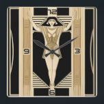 Art Deco Fyrkantig Klocka<br><div class="desc">Underbar klockdesign. Du kommer att kärlek det som andra. Du kan fritt använda den här designen för andra produkter som du gillar eller anpassa och lägga till texten. Följ mig för mer. Tack. Ha en trevlig dag.</div>