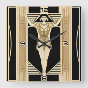 Art Deco Fyrkantig Klocka