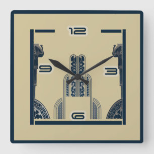 Art Deco Fyrkantig Klocka