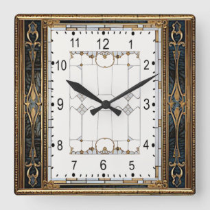 Art Deco Fyrkantig Klocka