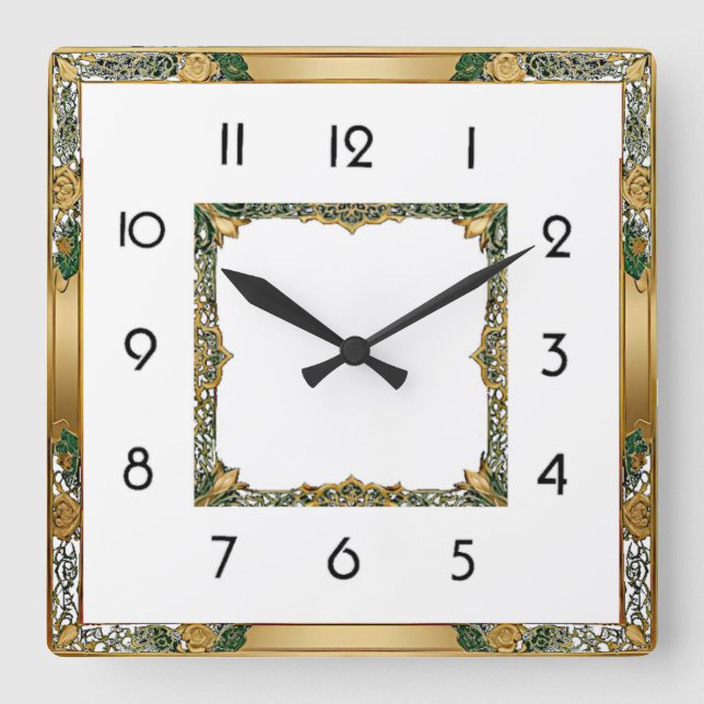Art Deco  Fyrkantig Klocka (Framsida)