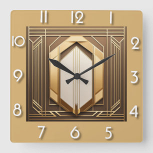 Art Deco Fyrkantig Klocka