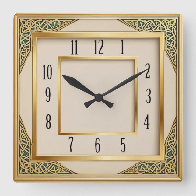 Art Deco Fyrkantig Klocka (Framsida)