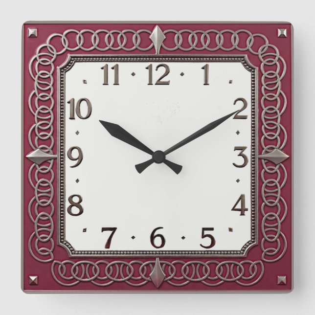 Art Deco Fyrkantig Klocka (Framsida)