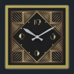 Art Deco Fyrkantig Klocka<br><div class="desc">Underbar klockdesign. Du kommer att kärlek det som andra. Du kan fritt använda den här designen för andra produkter som du gillar eller anpassa och lägga till texten. Följ mig för mer. Tack. Ha en trevlig dag.</div>