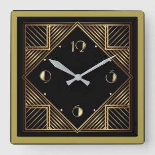 Art Deco Fyrkantig Klocka