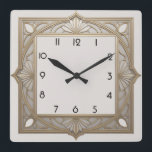 Art Deco Fyrkantig Klocka<br><div class="desc">Underbar klockdesign. Du kommer att kärlek det som andra. Du kan fritt använda den här designen för andra produkter som du gillar eller anpassa och lägga till texten. Följ mig för mer. Tack. Ha en trevlig dag.</div>