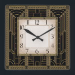 Art Deco Fyrkantig Klocka<br><div class="desc">Underbar utformning. Du kommer att kärlek det som andra. Du kan fritt använda designen för andra produkter eller lägga till text. Följ mig för mer. Tack. Ha en trevlig dag.</div>