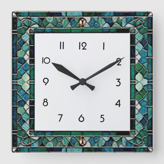 Art Deco  Fyrkantig Klocka (Framsida)
