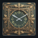 Art Deco Fyrkantig Klocka<br><div class="desc">Underbar klockdesign. Du kommer att kärlek det som andra. Du kan fritt använda den här designen för andra produkter som du gillar eller anpassa och lägga till texten. Följ mig för mer. Tack. Ha en trevlig dag.</div>