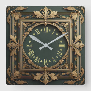 Art Deco Fyrkantig Klocka
