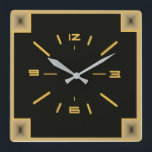Art Deco Fyrkantig Klocka<br><div class="desc">Underbar utformning. Du kommer att kärlek det som andra. Du kan fritt använda designen för andra produkter eller lägga till text. Följ mig för mer. Tack. Ha en trevlig dag.</div>