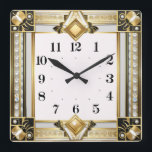 Art Deco Fyrkantig Klocka<br><div class="desc">Underbar klockdesign. Du kommer att kärlek det som andra. Du kan fritt använda den här designen för andra produkter som du gillar eller anpassa och lägga till texten. Följ mig för mer. Tack. Ha en trevlig dag.</div>