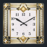 Art Deco Fyrkantig Klocka<br><div class="desc">Underbar klockdesign. Du kommer att kärlek det som andra. Du kan fritt använda den här designen för andra produkter som du gillar eller anpassa och lägga till texten. Följ mig för mer. Tack. Ha en trevlig dag.</div>