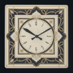 Art Deco Fyrkantig Klocka<br><div class="desc">Underbar klockdesign. Du kommer att kärlek det som andra. Du kan fritt använda den här designen för andra produkter som du gillar eller anpassa och lägga till texten. Följ mig för mer. Tack. Ha en trevlig dag.</div>