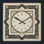 Art Deco Fyrkantig Klocka<br><div class="desc">Underbar klockdesign. Du kommer att kärlek det som andra. Du kan fritt använda den här designen för andra produkter som du gillar eller anpassa och lägga till texten. Följ mig för mer. Tack. Ha en trevlig dag.</div>