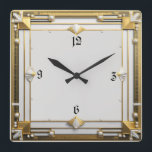 Art Deco Fyrkantig Klocka<br><div class="desc">Underbar klockdesign. Du kommer att kärlek det som andra. Du kan fritt använda den här designen för andra produkter som du gillar eller anpassa och lägga till texten. Följ mig för mer. Tack. Ha en trevlig dag.</div>